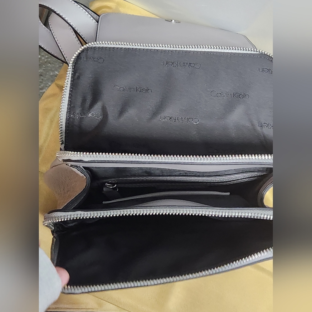 Calvin Klein Elaine Bubble Lamb Novelty Key Item Flap Backpack Dove Gray $168 - Picture 14 of 16